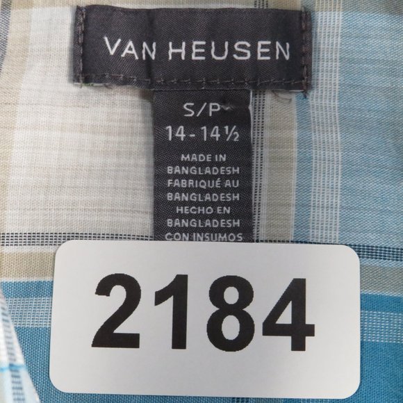 Van Heusen* Men's Short Sleeve Button Down Curved Hem Pocket Shirt~ Size S/P - Picture 3 of 11